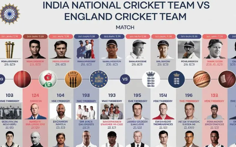 india national cricket team vs england cricket team timeline